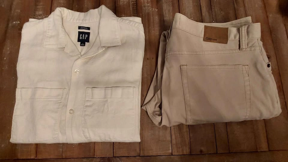 Gap Beige Collared Shirt & Straight Fit Pants - photo 4