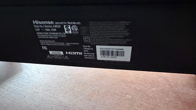 43" 4K Hisense Roku Smart TV (Model 43R636) - photo 2