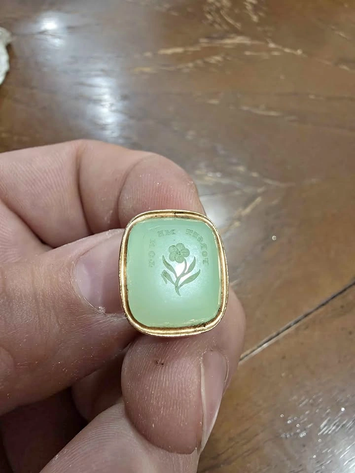 Antique Style Forget-Me-Not Wax Seal Fob Pendant