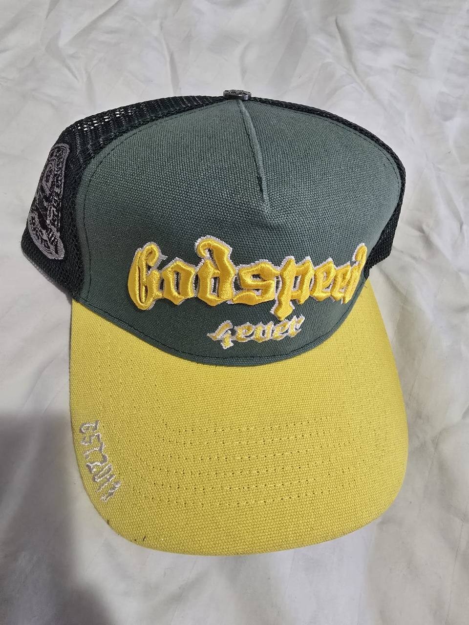 Godspeed fever Trucker Cap Green & Yellow Mesh Snapback - photo 2