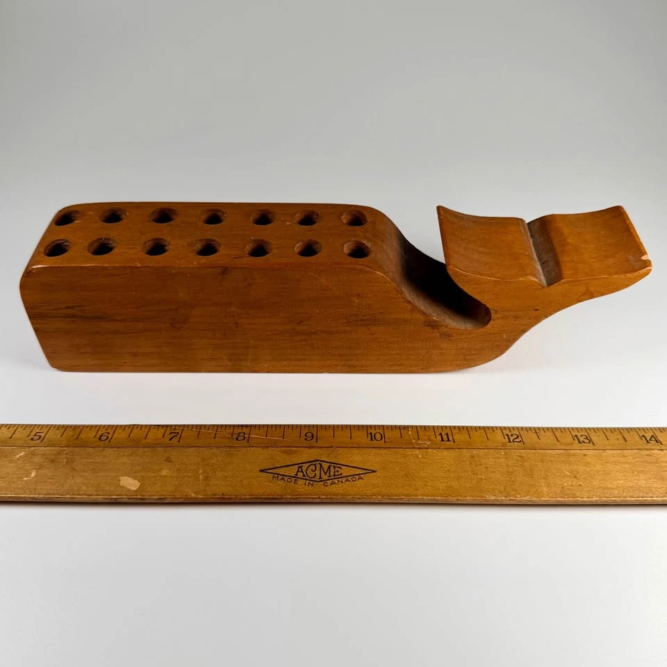 Vintage Wooden Whale Pencil Holder - photo 4