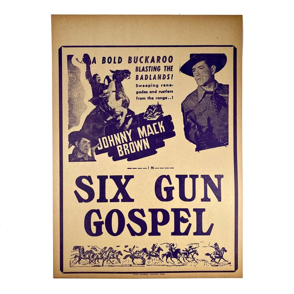 Vintage 1943 Six Gun Gospel Movie Broadside
