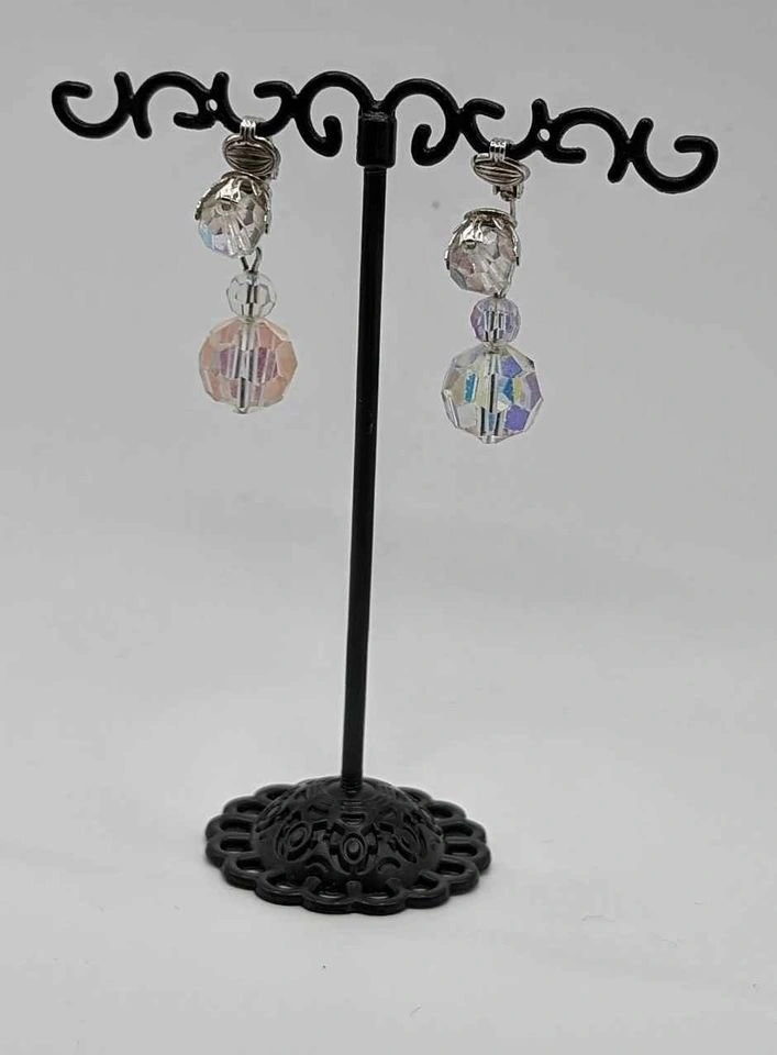 Pre-Loved Signed Sherman Dangling and Sparkling Crystal Earrings - photo 2