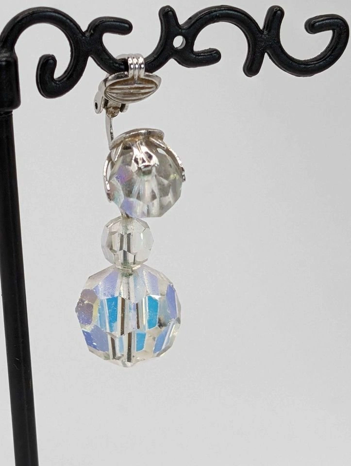 Pre-Loved Signed Sherman Dangling and Sparkling Crystal Earrings - photo 5