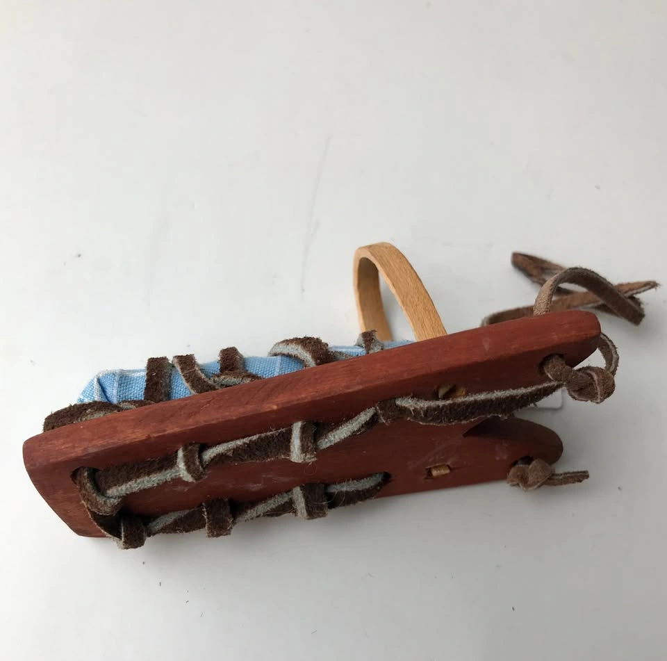 Vintage Handcrafted Baby in Sled Tree Ornament - photo 2