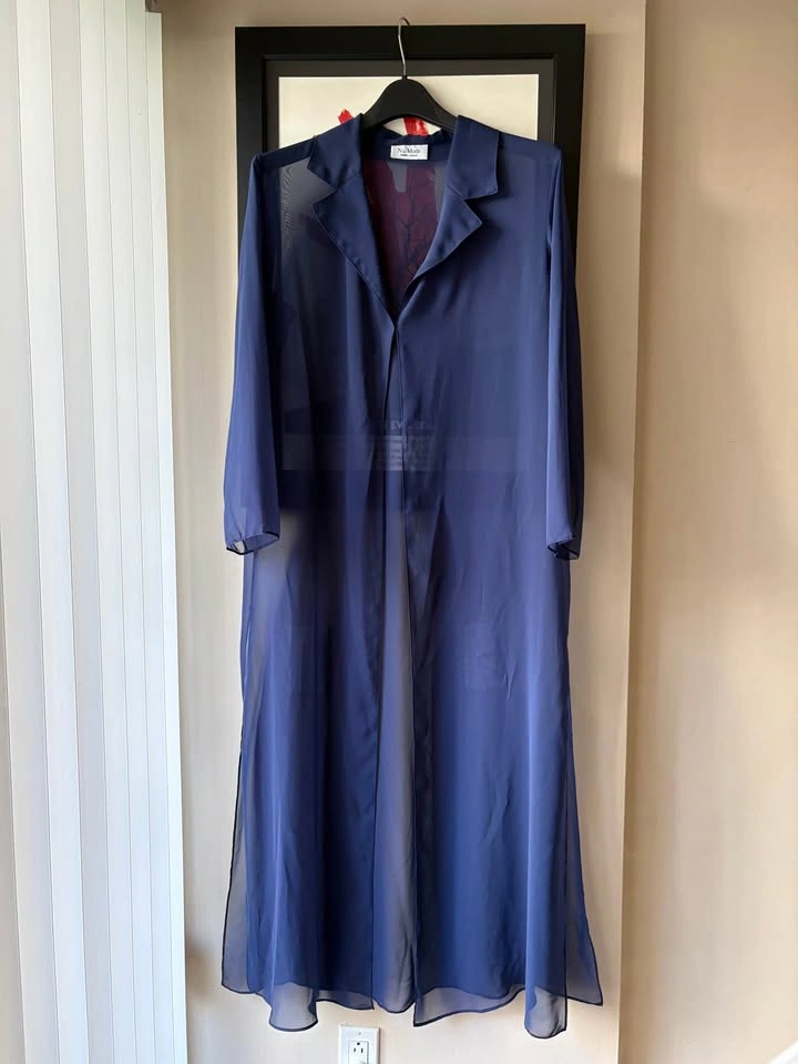 Nu Mode Navy Blue Sheer Long Jacket - photo 2
