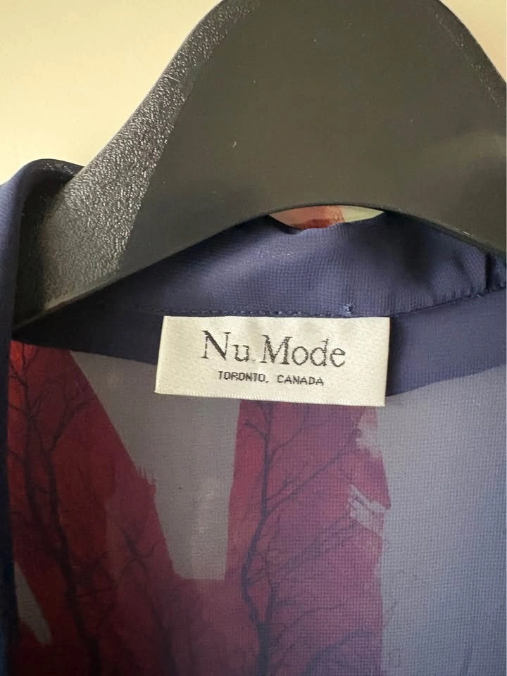 Nu Mode Navy Blue Sheer Long Jacket - photo 4