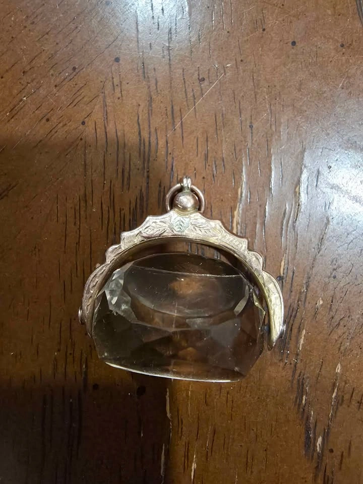 Vintage 9ct Gold Smoky Quartz Seal Fob Pendant - photo 2