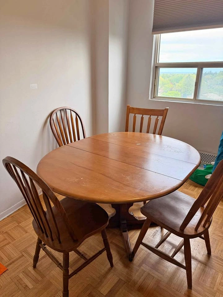 Solid Wood Dining Table Set – Table + 4 Chairs