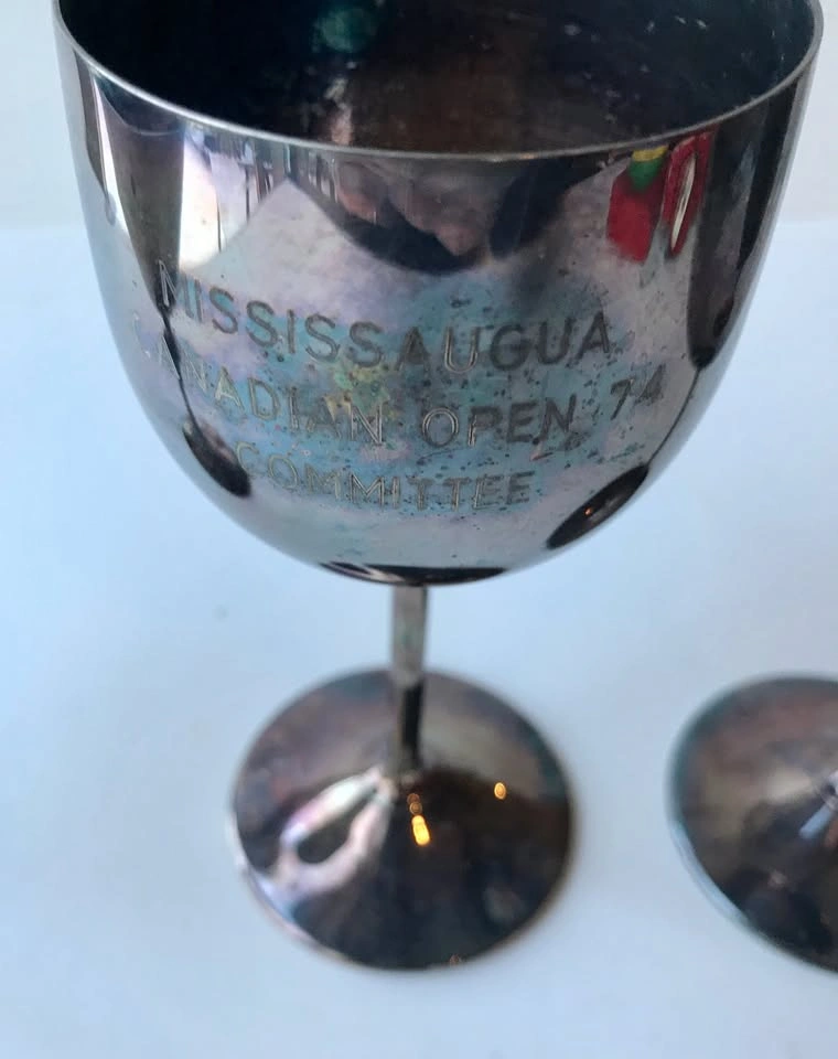 CLEARANCE 2 Patinated Silver Wine Goblets and 1 Silver Martini - photo 3
