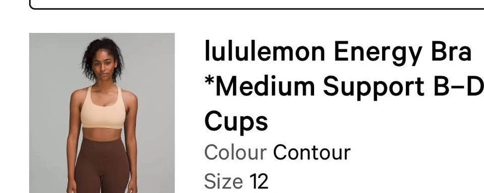 Lululemon Energy Bra Medium Support B-D Cups Size 12 - photo 3