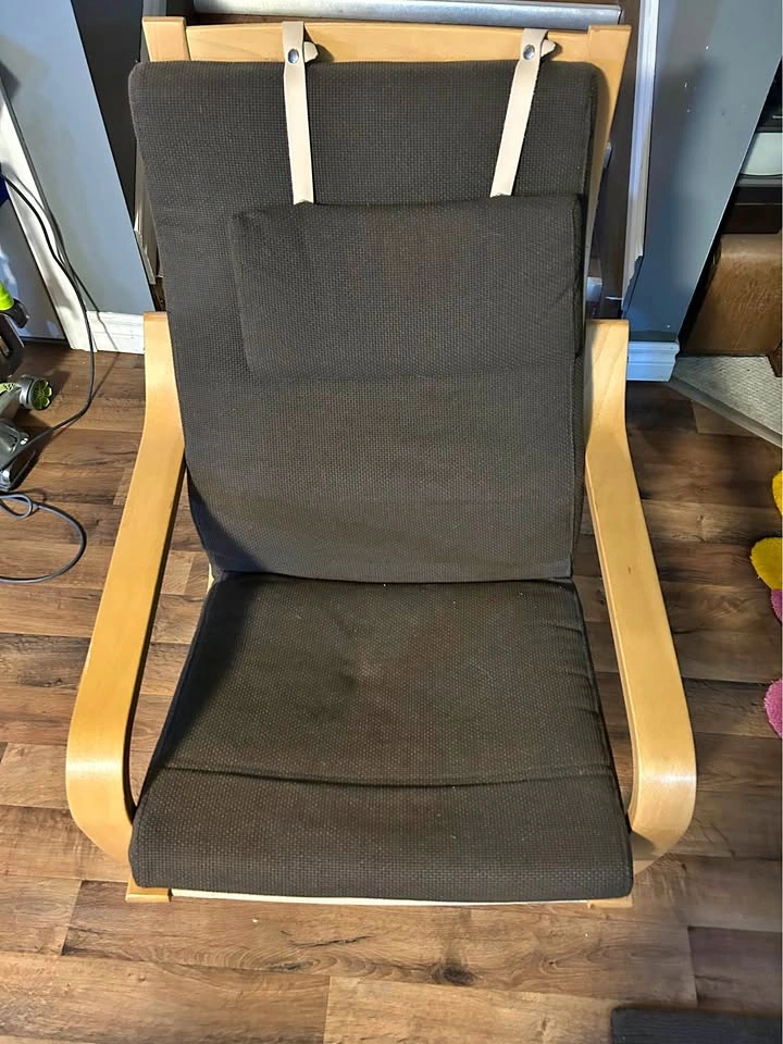 Ikea Poang Chairs x 2 with stool