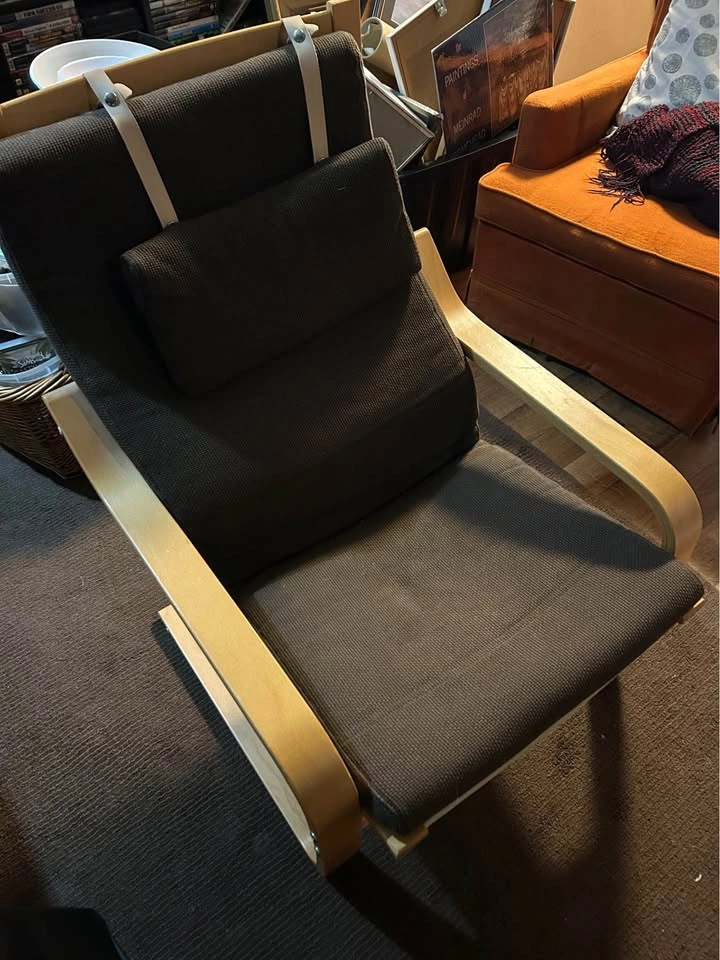 Ikea Poang Chairs x 2 with stool - photo 2