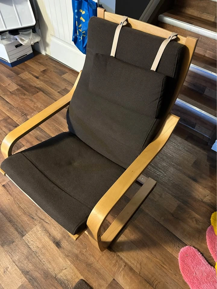 Ikea Poang Chairs x 2 with stool - photo 3