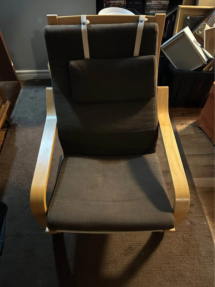 Ikea Poang Chairs x 2 with stool - photo 4