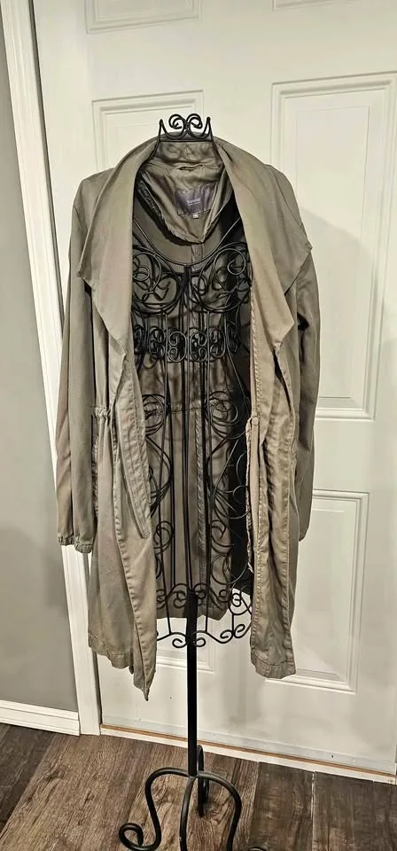Olive Green Drape-front jacket thumbnail