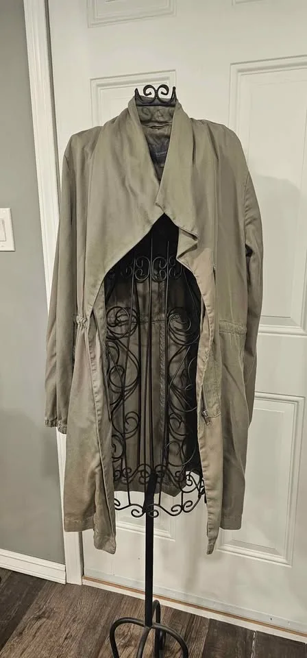 Olive Green Drape-front jacket image indicator(2)