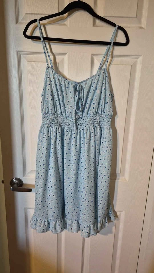 Short Blue Floral Dress 1XL - photo 2