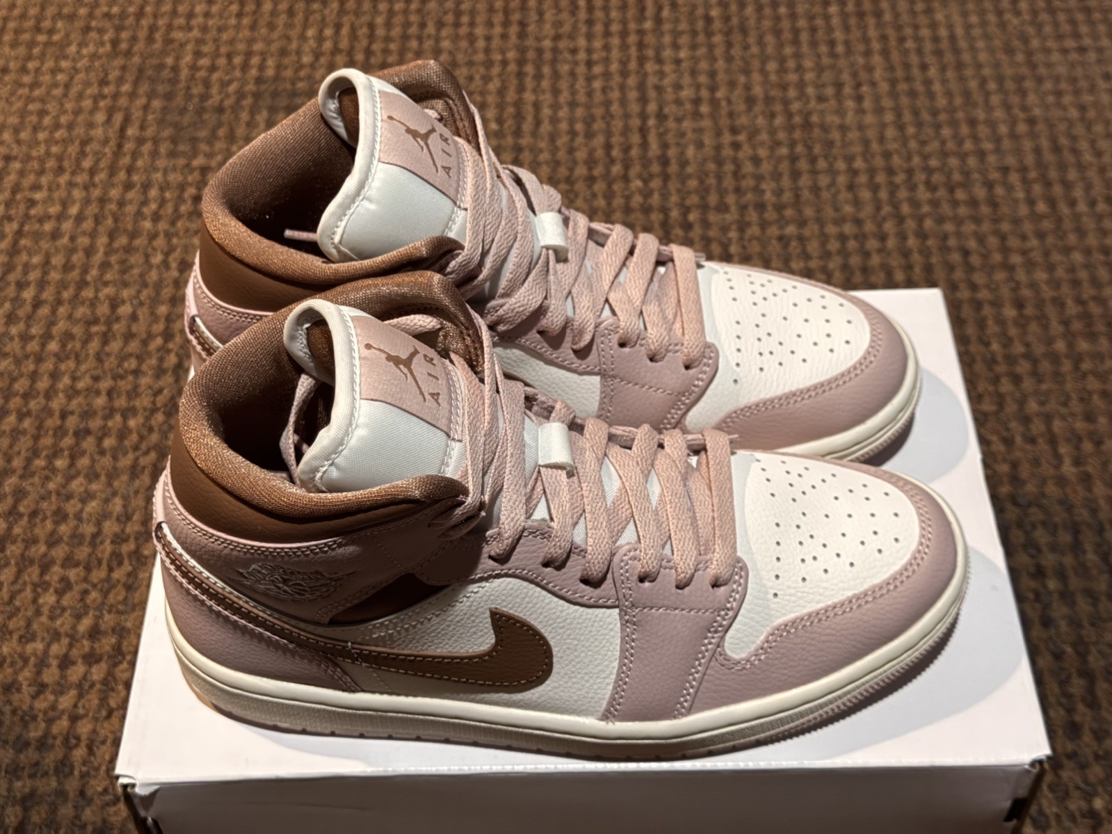 Jordan Air Jordan 1 Mid Neapolitan Pink White Brown Women's 8