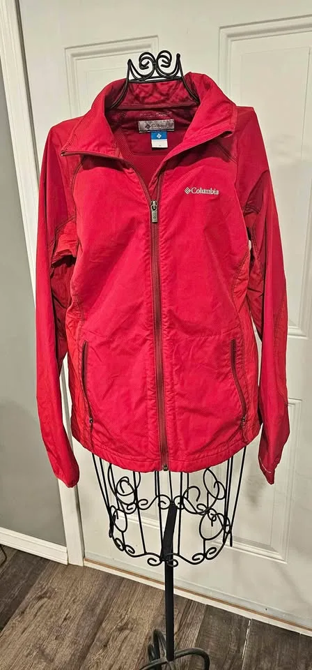 Red Columbia light jacket thumbnail