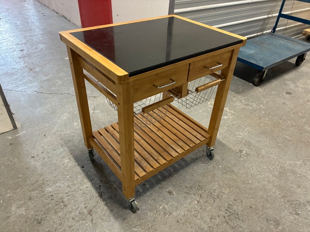 Kitchen Storage Cart/Island with Locking Wheels