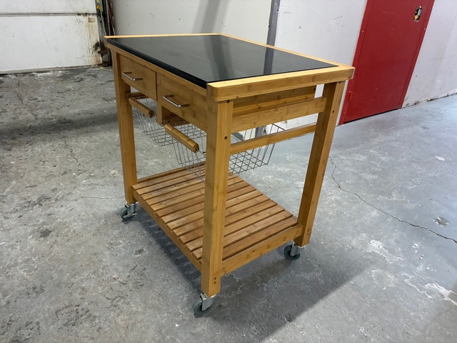 Kitchen Storage Cart/Island with Locking Wheels - photo 3