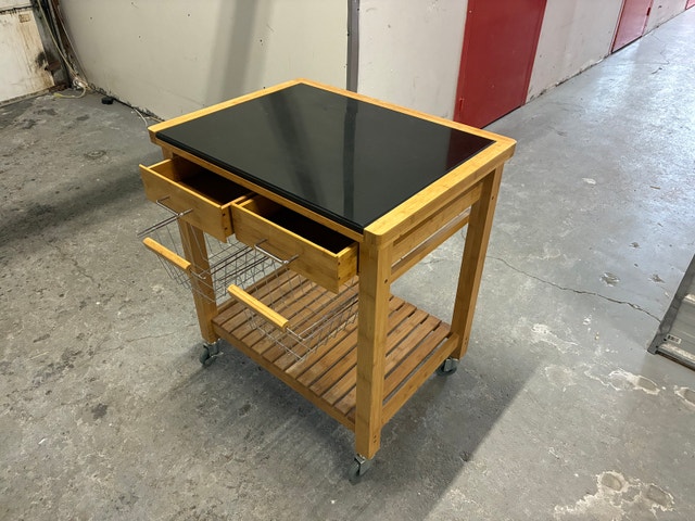 Kitchen Storage Cart/Island with Locking Wheels - photo 4