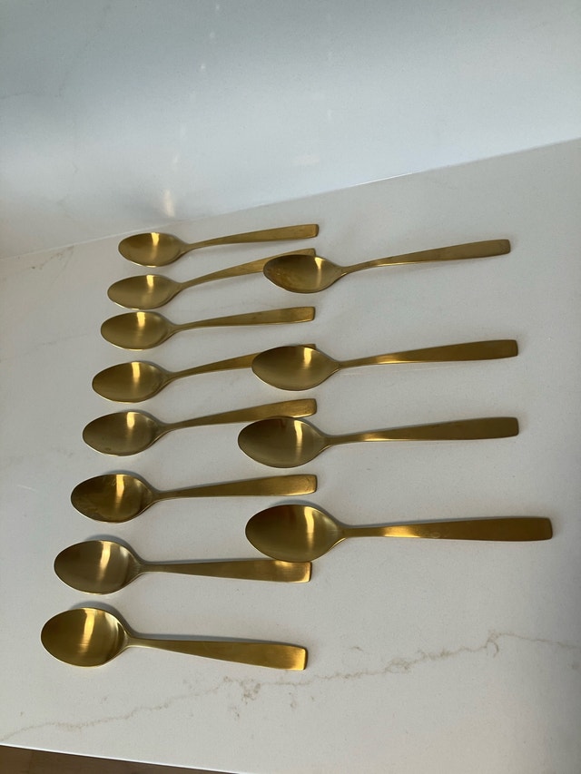 Gold Finish Flatware Set - Service for 12