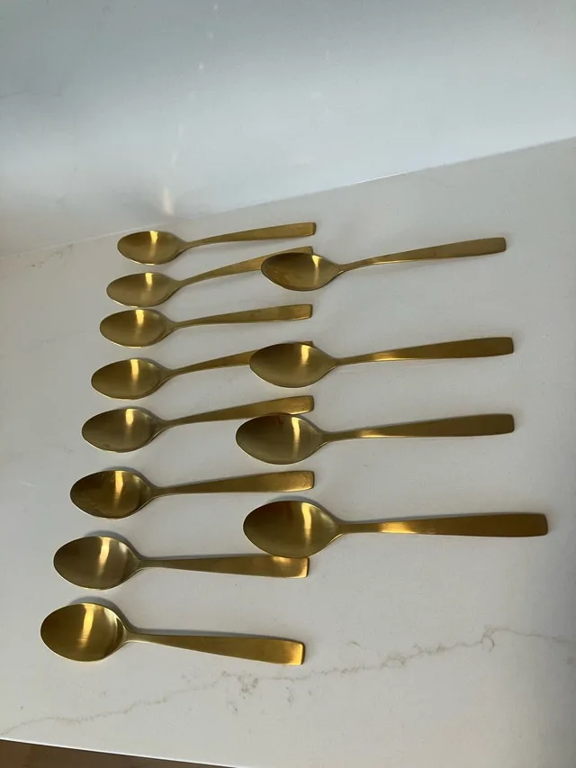 Gold Finish Flatware Set - Service for 12