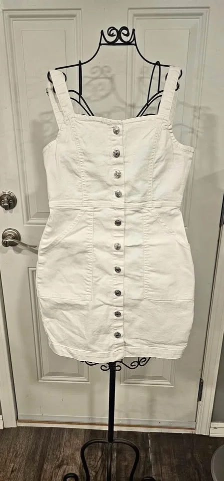 H&M White denim dress thumbnail