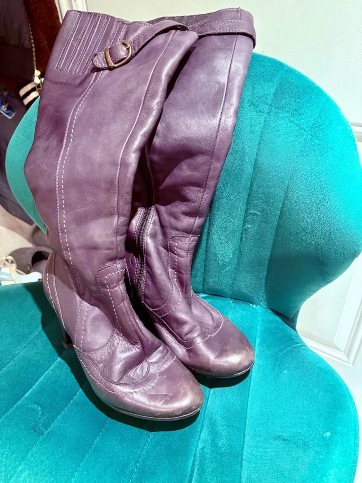 Purple Leather Boots. Made in Italy 🇮🇹 - photo 3