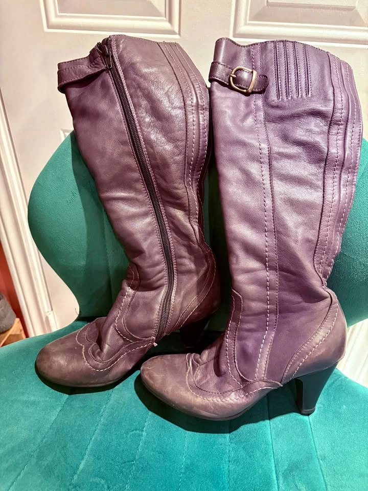 Purple Leather Boots. Made in Italy 🇮🇹 - photo 5
