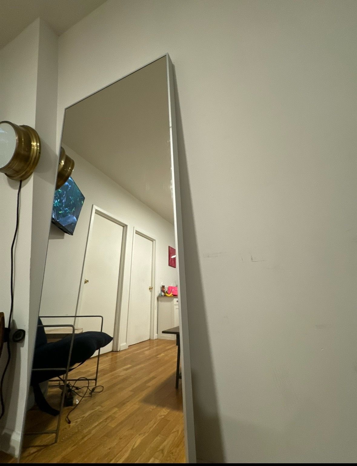 CB2 Mirror - Infinity Modern Silver Full-Length Floor Mirror 32"