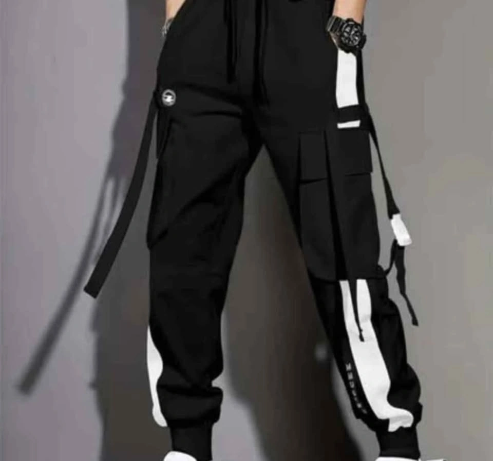 Black Cargo Jogger Pants - photo 2