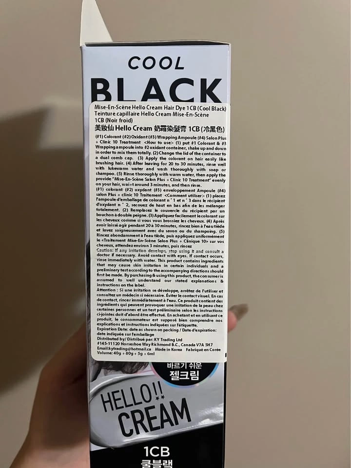 Mise-en-Scène Hello Cream Hair Dye Cool Black 1CB Jisoo - photo 2