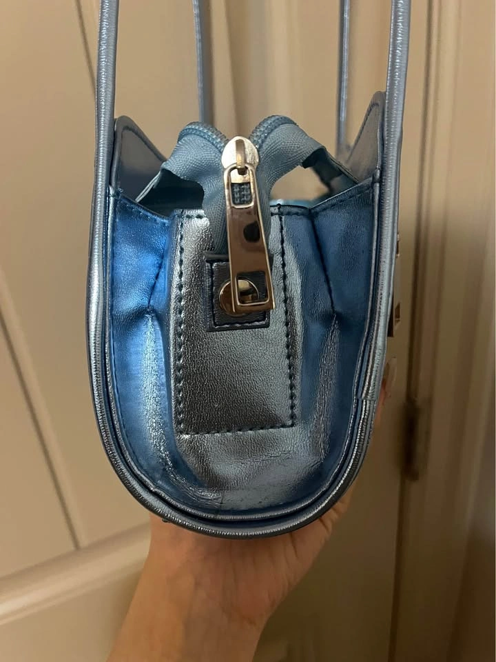 Shimmery Metallic Blue Shoulder Bag - photo 5