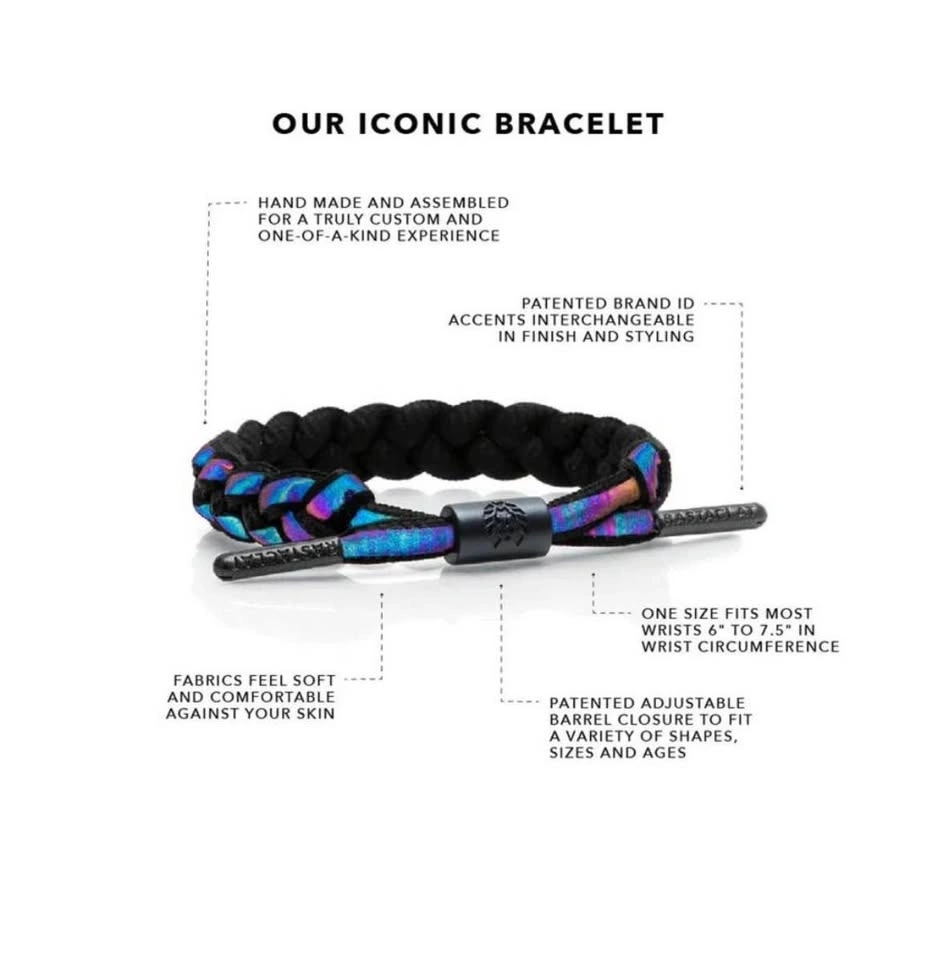 Rastaclat Black Iridescent Braided Bracelet - photo 3