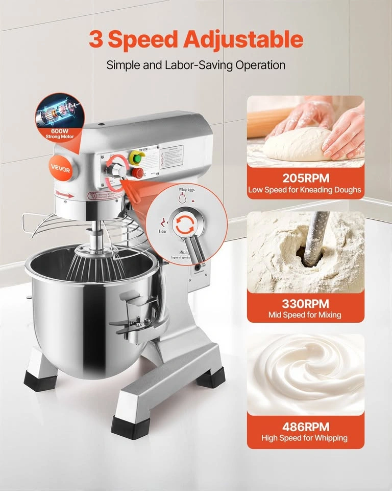 VEVOR Commercial Food Mixer 15Qt 600W 3 Speeds Adjustable - photo 4