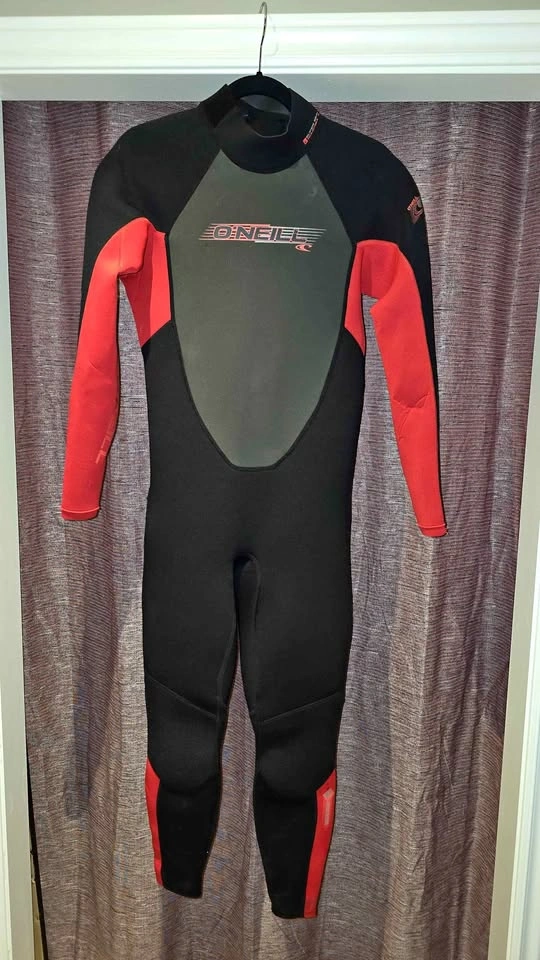 O'Neill Reactor II 3/2mm Mens Full Wetsuit Black/Red - Medium