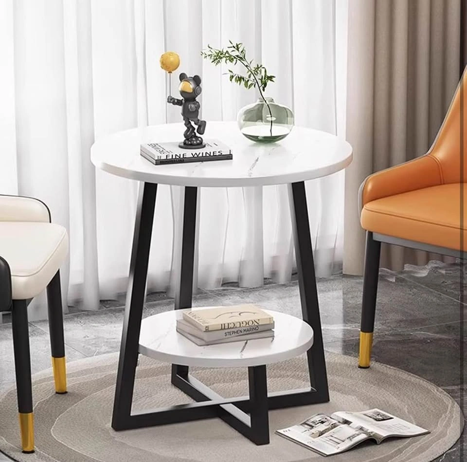 Modern Round Side Table Set - Marble Style - photo 2