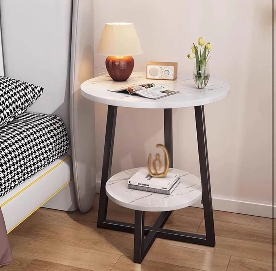 Modern Round Side Table Set - Marble Style - photo 3