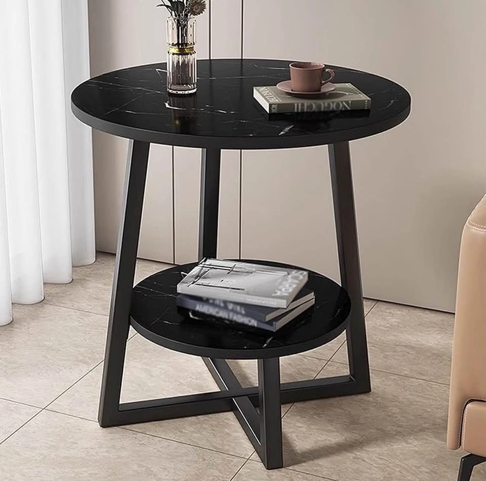 Modern Round Side Table Set - Marble Style - photo 5