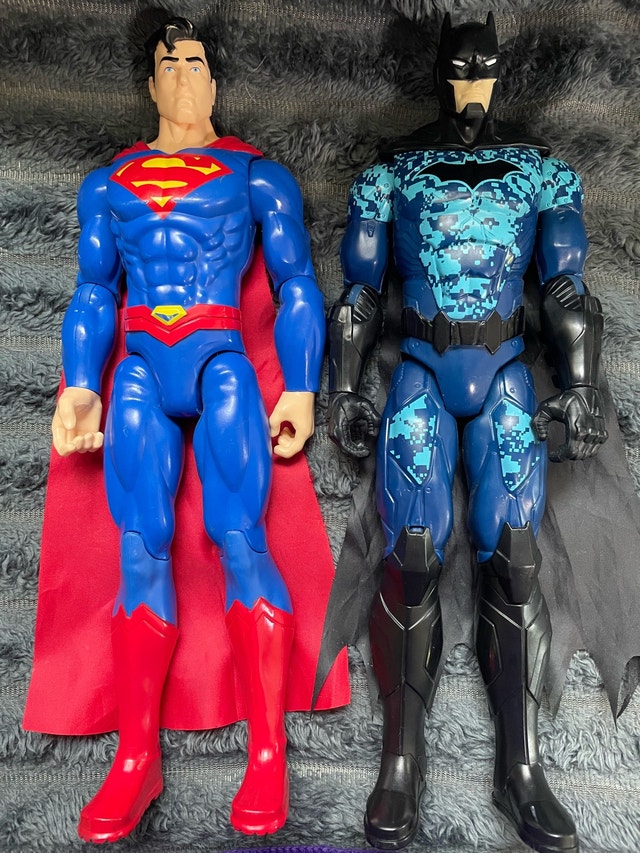 DC Comics Action Figures Lot - Superman & Blue Camo Batman