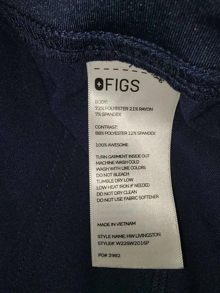 FIGS HW Livingston Scrub Pants Black/Navy L Petite (Each) - photo 2