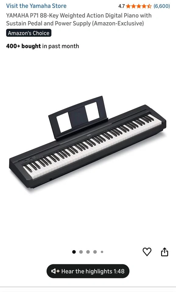 Yamaha P71 88-Key Weighted Digital Piano - Full Set - photo 3