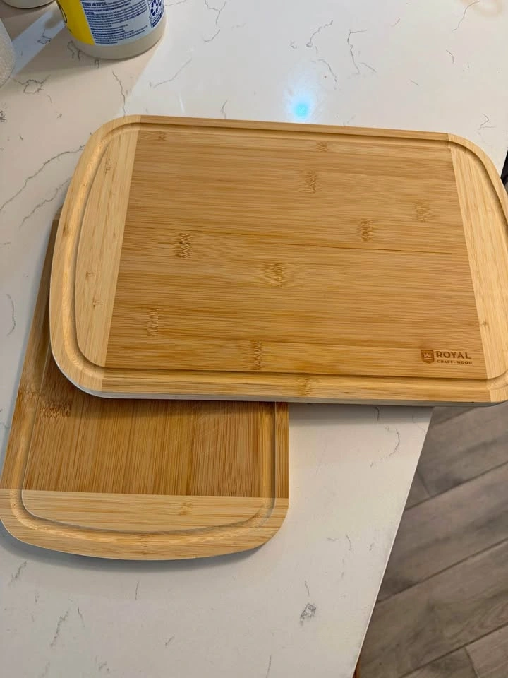 Royal Craft Wood Bamboo Cutting Board Set – 2 Pieces