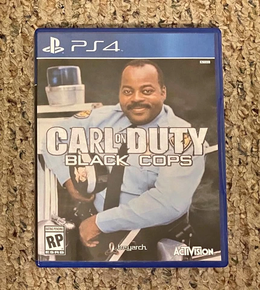 Carl On Duty Black Cops Ops PS4/PS5 MEME Game Case ONLY