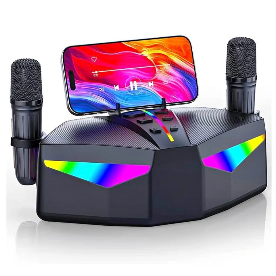 LAST ONE [MSRP 79.99] LED Karaoke Machine, 35W Speaker, 2 Mics
