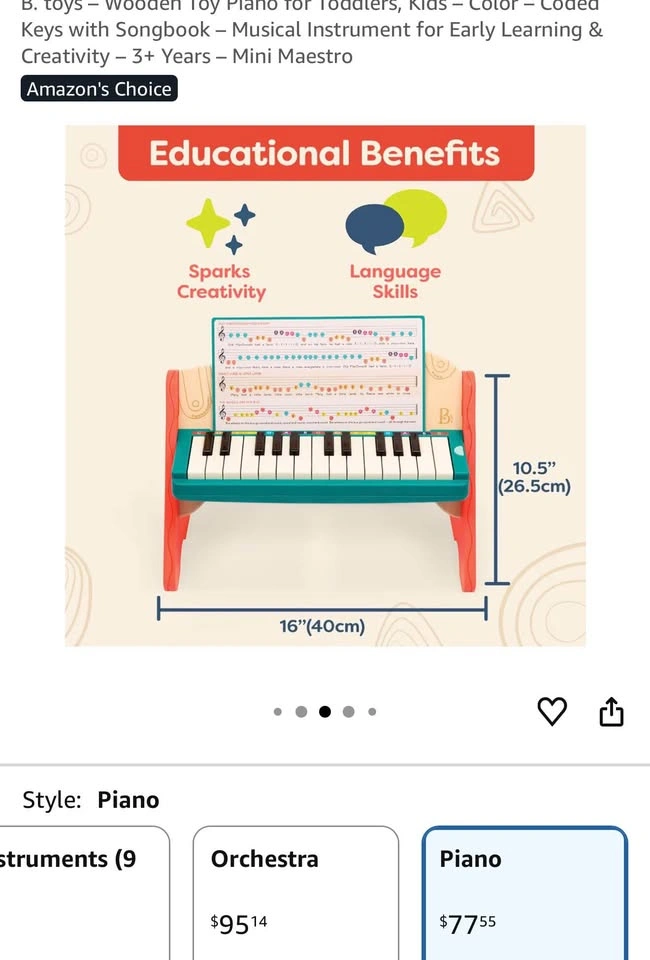 B. toys Mini Maestro Wooden Piano for Kids - photo 2