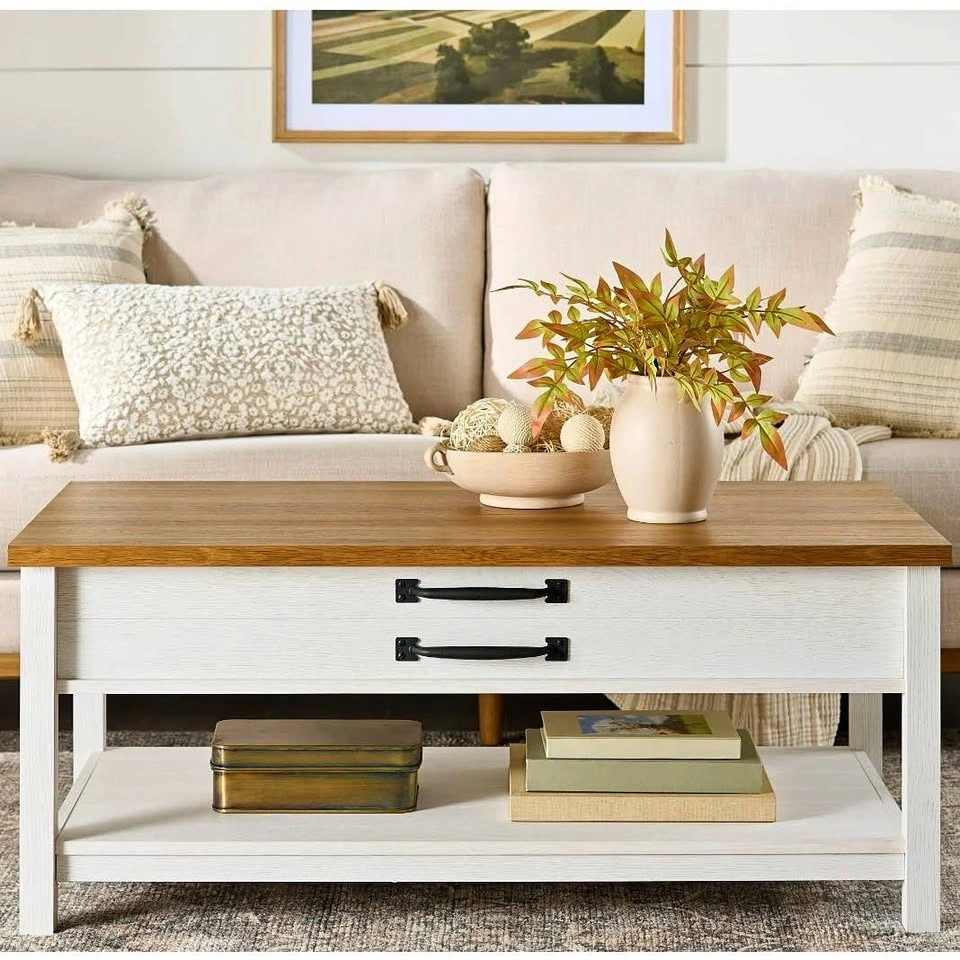 Better Homes & Gardens Farmhouse Coffee Table - Alabaster/Honey